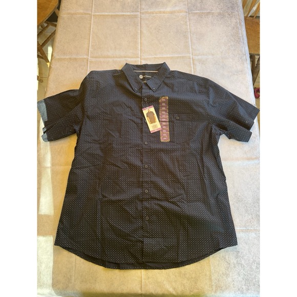 NWT Weatherproof size 2XL navy blue comfort stretch short sleeve shirt mens - Picture 1 of 6